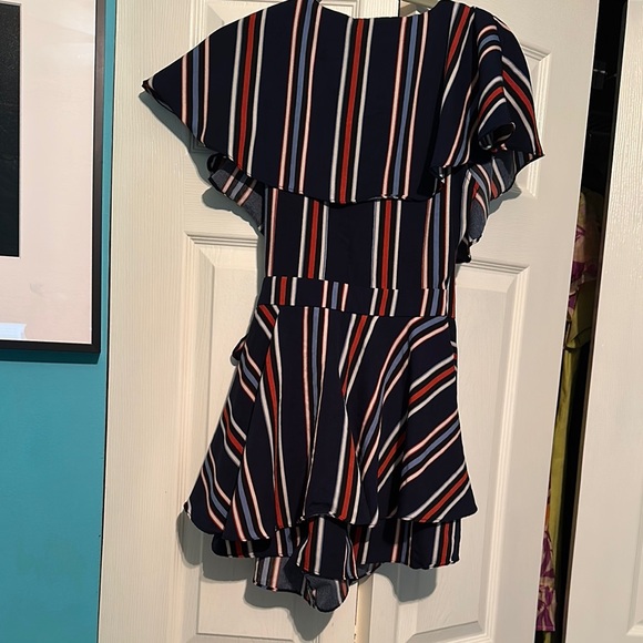 American Threads Striped Ruffle Wrap‎ Romper - Picture 4 of 4